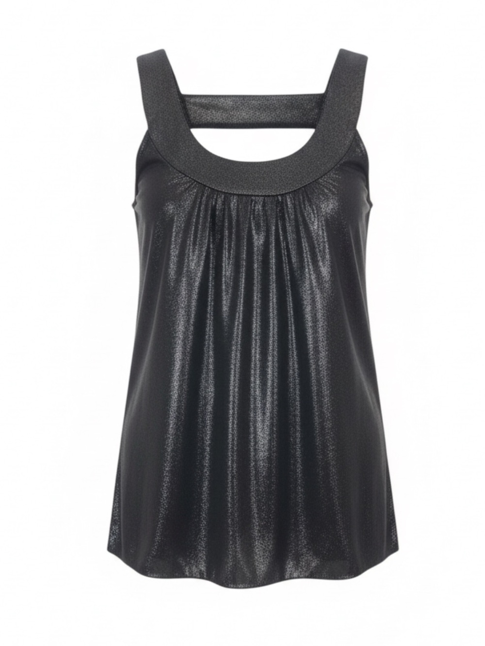 BCX - Dark Grey Metallic Silver Futuristic Shiny Y2K 2000s Tank Top Women’s SZ S